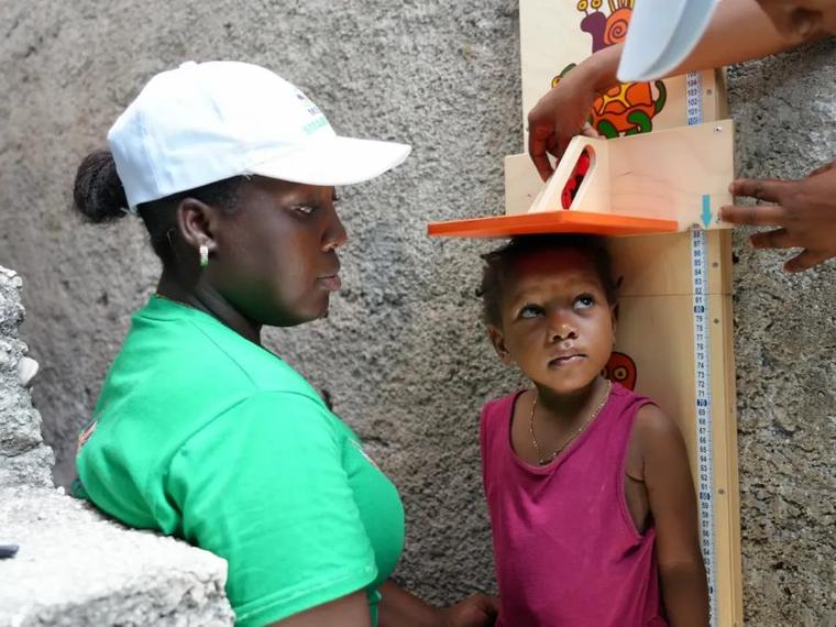 About one in thirteen children under five years old is affected by acute malnutrition in Haiti